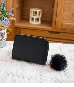 <span class=keywords><strong>Portafoglio</strong></span> Trapuntato in PU <span class=keywords><strong>Bianco</strong></span> per Donne, Decorazione a Farfalla, Organizzatore per Carte con Pompon - Product Image 6