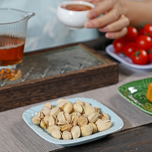 Ceramic Chinese Style Square Dish Wave Pattern Porcelain Fruit Platter <b>Snack</b> <b>Tray</b> Tea Accessory Party Use - Product Image 4