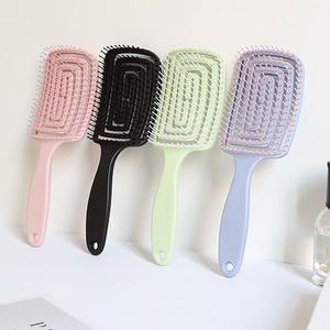 Peigne à <span class=keywords><strong>cheveux</strong></span> long creux pour femmes, peigne coiffant avec une grande courbure, peigne volumisant unisexe avec un design côtelé - Product Image 6