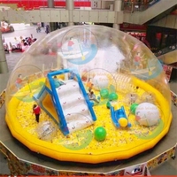 Palais de cristal gonflable pour enfants, maison à bulles géante transparente, île baleine, piscine à millions de balles océaniques, aire de jeux pour enfants