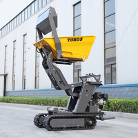 Mini-dumper tout-terrain autochargeur OEM, mini-dumper autochargeur de 500 kg, brouette motorisée hydraulique, mini-dumper sur chenilles