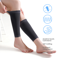 Chaussettes de compression unisexes en tricot solide avec logo personnalisé, 15-20 mmHg, pour les sports de plein air quotidiens, avec bord antidérapant