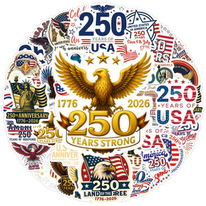 สติกเกอร์ลายรักชาติสำหรับวันประกาศอิสรภาพสหรัฐอเมริกา 4 <span class=keywords><strong>กรกฎาคม</strong></span> ฉลองครบรอบ 250 ปี 1776-2026 สำหรับติดขวดน้ำและแล็ปท็อป ขายส่ง - Product Image 6