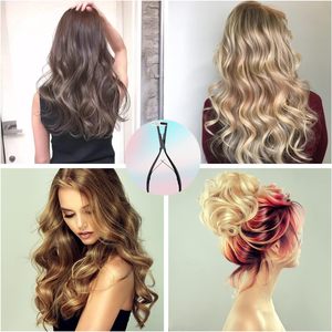 Pince <span class=keywords><strong>à</strong></span> extensions de cheveux adhésives, populaire et tendance, noire, surface plate, design ergonomique pour femmes - Product Image 6