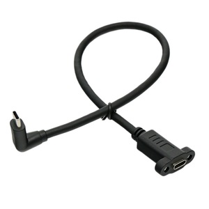 Cable de extensión tipo C con conector en ángulo, orificio para tornillo, cable de datos USB 3.2 de función completa macho a hembra. - Product Image 3