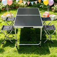 Ensemble de meubles d'extérieur, table de camping pliable portable et ensemble de 4 chaises, compact
