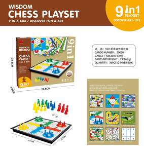 Juego de Mesa 9 en 1 de <span class=keywords><strong>ajedrez</strong></span> Ludo plegable de plástico al por mayor para imprimir para fiesta y juego multijugador al aire libre - Product Image 2