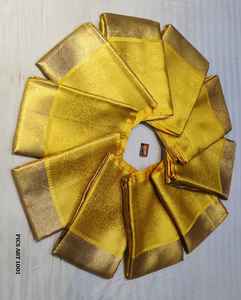 Sarees Tradicionales de Algodón Brocado con Tejido Zari, Artesanía India para Bodas, Festivales y Fiestas - Product Image 4