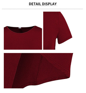 Abito Estivo OEM in Maglia Elastica <span class=keywords><strong>con</strong></span> <span class=keywords><strong>Spacco</strong></span> 2026, <span class=keywords><strong>Vestito</strong></span> <span class=keywords><strong>Midi</strong></span> Casual Slim a Maniche Corte per Donna - Product Image 5