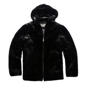 Giacca Invernale Calda da Uomo di Alta Qualità con Cappuccio in Pelliccia Personalizzata Vendita Diretta dalla Fabbrica <span class=keywords><strong>Cappotto</strong></span> in Vero <span class=keywords><strong>Visone</strong></span> Abbigliamento in Pelliccia - Product Image 1