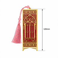 Marque-page en métal ajouré à motif floral élégant, style classique européen, avec pompon vintage, pour club de lecture et souvenir