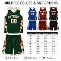 Set di Uniformi Personalizzate per Basket Scolastico, Traspiranti, Taglie Grandi, Resistenti, Maglie e Pantaloncini Sublimati per Ragazzi e Ragazze, Squadre Miste, Abbigliamento Sportivo all'Ingrosso