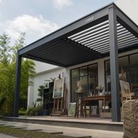 Pergola en aluminium Jiake 6063-T5 avec toit à lames motorisées pour studio d'art, terrasse, jardin, patio, espace extérieur, gazebo, pavillon