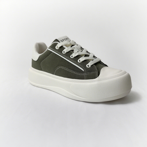 <span class=keywords><strong>Zapatillas</strong></span> de plataforma superior de lona negra a la moda, detalle de <span class=keywords><strong>cordones</strong></span> minimalistas, Base gruesa blanca, zapatos de estilo para caminar diario - Product Image 3