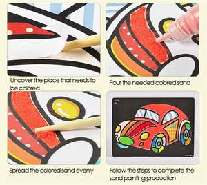 Juguetes de dibujo de pintura de arena de colores, DIY, Manual, 12/18/24 colores, pintura de arena, aprendizaje, juguetes de pintura - Product Image 5