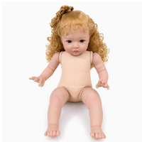 22 Zoll Reborn Baby-Puppe Realistische Neugeborenen-Puppe mit Weichem Vinyl-Kopf und Stoffkörper Kuschelbegleiter Geschenk für Mädchen