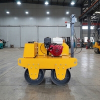 Compacteur hydraulique bidirectionnel à double tambour, à poussée manuelle, à moteur essence, économique, pour le compactage du sol