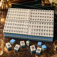 Ensemble de mahjong américain de luxe bleu et blanc, 166 tuiles, acrylique 4 couches, pour cadeau de fête