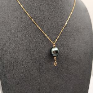 UM Jewelry Collier avec pendentif en or massif 18 carats Vente en gros de perles d'Akoya naturelles Unisexe/Hommes/Femmes Anniversaire de fiançailles Mariage quotidien - Product Image 4