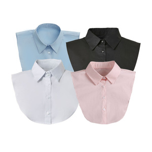 Faux col chemise pour femme, style col Dickey et col pastoral, orné de perles et de strass, avec pierres naturelles - Product Image 2