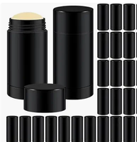 Contenants de déodorant en plastique noir 15G, tubes ronds vides à mécanisme rotatif pour déodorant solide fait maison