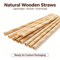 Pajitas de Madera de Grado Alimenticio, Pajitas Biodegradables de Bambú, Ecológicas, Desechables, al por Mayor