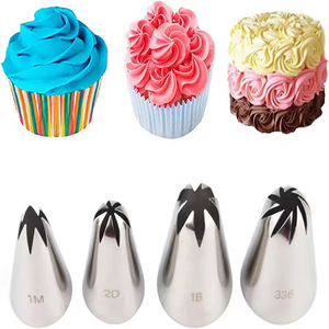 فوهات أنابيب الكيك بأشكال مختلفة 304 من الفولاذ المقاوم للصدأ أنابيب تجميد سلسة مجموعة ملحقات الخبز فوهات أنابيب - Product Image 4