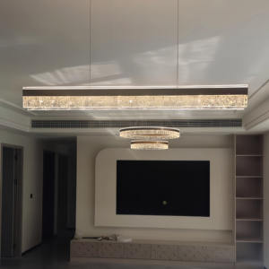 Lampadario di Alta Qualità da 47 Pollici, 110V-265V 120W, Moderno Lussuoso Lampadario Lineare LED Tricolore, Costruzione in Alluminio, Garanzia di 3 Anni - Product Image 2