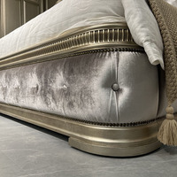 MEDICI 2026 Lit double de luxe européen en bois massif sculpté à la main avec dossier haut, coussin moelleux, gain de place, ensemble de lit