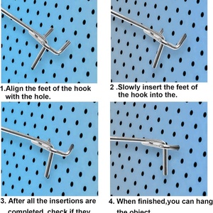 Crochets de présentation pour panneaux perforés de supermarché EWANG, crochets métalliques pour étagères de garage - Product Image 4