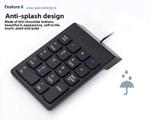 빠른 배달 ABS 회계 USB 숫자 패드 미니 유선 18 키 노트북 용 숫자 키보드 - Product Image 4