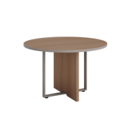 Table de conférence ronde moderne avec structure en acier et plateau en mélamine pour les espaces de réunion de bureau, les hôtels et les écoles - Senrop