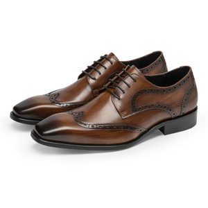 Zapatos Oxford Formales de Negocios para Hombre, de Cuero Genuino con Diseño Clásico Británico de Patchwork, con Cordones, Punta en Pico, Transpirables - Product Image 6