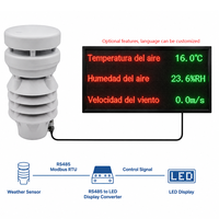 Station météo compacte 5 en 1 Lora Lorawan 4G Wifi avec écran LED et enregistreur pour la surveillance de la qualité de l'air extérieur et de l'environnement