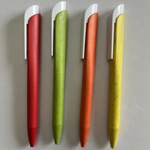 Recycled eco friendly degradable plastic ballpoint logo pen advertising gift pen brand personal logo