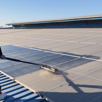 Nettoyeur de panneaux solaires autopropulsé SUNNOVA N1 avec perche télescopique, moteur BLDC 240W, 600 tr/min, nettoyage à sec/humide haute vitesse, machine PV