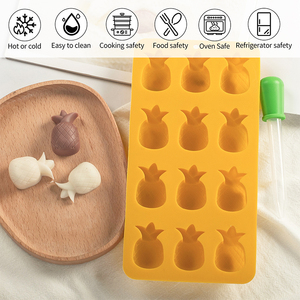 Jelly xà phòng nến <span class=keywords><strong>Maker</strong></span> dứa nướng công cụ DIY 3D Ice Cube khay sô cô la fondant khuôn mẫu trang trí tùy chỉnh mini dễ thương Silicone - Product Image 4