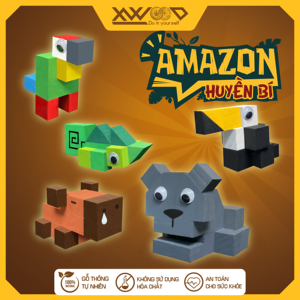 Ensemble de cubes en bois naturel écologique fait à la main pour Amazon Craft for Kids Amazing Mysterious Wall Signs & Wooden Boxes Vietnam Fact - Product Image 6