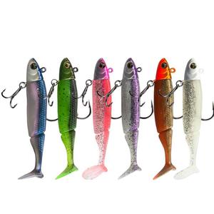 9cm15g kim loại Jig đầu mềm Pike thu hút với treble móc với Spinner Shad mềm mồi thuyền mã seabass swimbait t đuôi mềm Marlin - Product Image 1