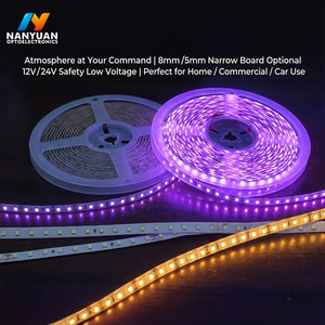 Bande lumineuse LED haute densité 120 LED/m, 12V/24V basse tension, multicolore et <span class=keywords><strong>violet</strong></span> en option pour la décoration de la maison, du commerce et des voitures - Product Image 1