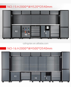 Ensemble d'armoires de <span class=keywords><strong>garage</strong></span> robustes en métal OEM personnalisées de 4m, <span class=keywords><strong>5m</strong></span>, 7m avec 10 tiroirs et établi - Product Image 1