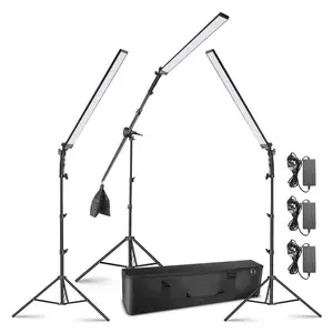 3 Pak Tongkat Lampu Video LED Profesional, Kit Pencahayaan Led Video untuk Studio Foto Perekaman Video