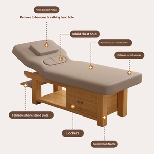 Cama de Masaje y Fisioterapia de Madera Maciza para <span class=keywords><strong>Tui</strong></span> <span class=keywords><strong>Na</strong></span>, Medicina <span class=keywords><strong>China</strong></span> y Ajuste Óseo, con Orificio para el Pecho y Espacio para Usar el Teléfono Móvil - Product Image 1