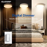 Interrupteur mural coulissant ELEGRP de type US, unipolaire/tripolaire, 300 watts, blanc, pour lampe LED
