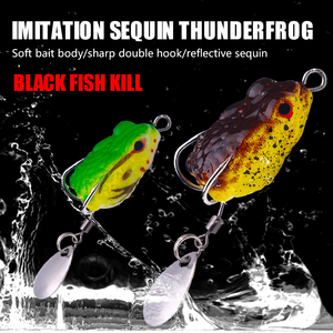 Nuovo 2.5cm 3.4 Soft Frog Fishing Lure Double Hook paillettes Thunder Frog Rabbit Bait <span class=keywords><strong>con</strong></span> Blade Tail Fishing Bait - Product Image 3