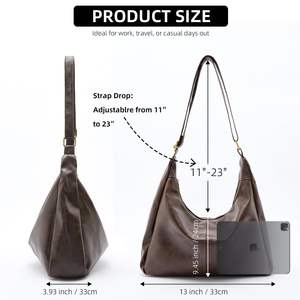 <span class=keywords><strong>Celestina</strong></span> Hobo Sacs pour femmes, sac à main à bandoulière en cuir végétalien pliable ultra doux, sacs fourre-tout élégants et souples - Product Image 3