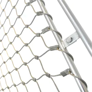 Stainless Steel 316 Cable Wire Rope Net Mesh Balcony Stainless Steel Railing Rope Mesh