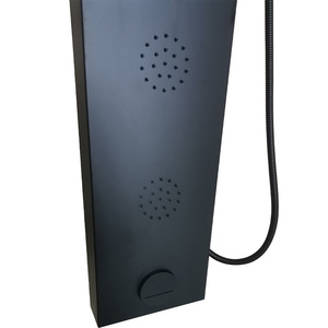 Juego de ducha negro con pantalla de lluvia y cabezal de pulverización presurizado para uso en el baño - Product Image 3