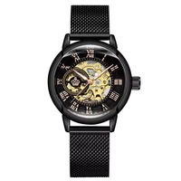 Montre mécanique automatique squelette pour femme, cadran romain, lumineuse, étanche, cadeau idéal