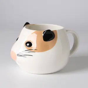 Hand Paint Cute 300ml 3D Animal Ceramic Graphic Mug For Gift